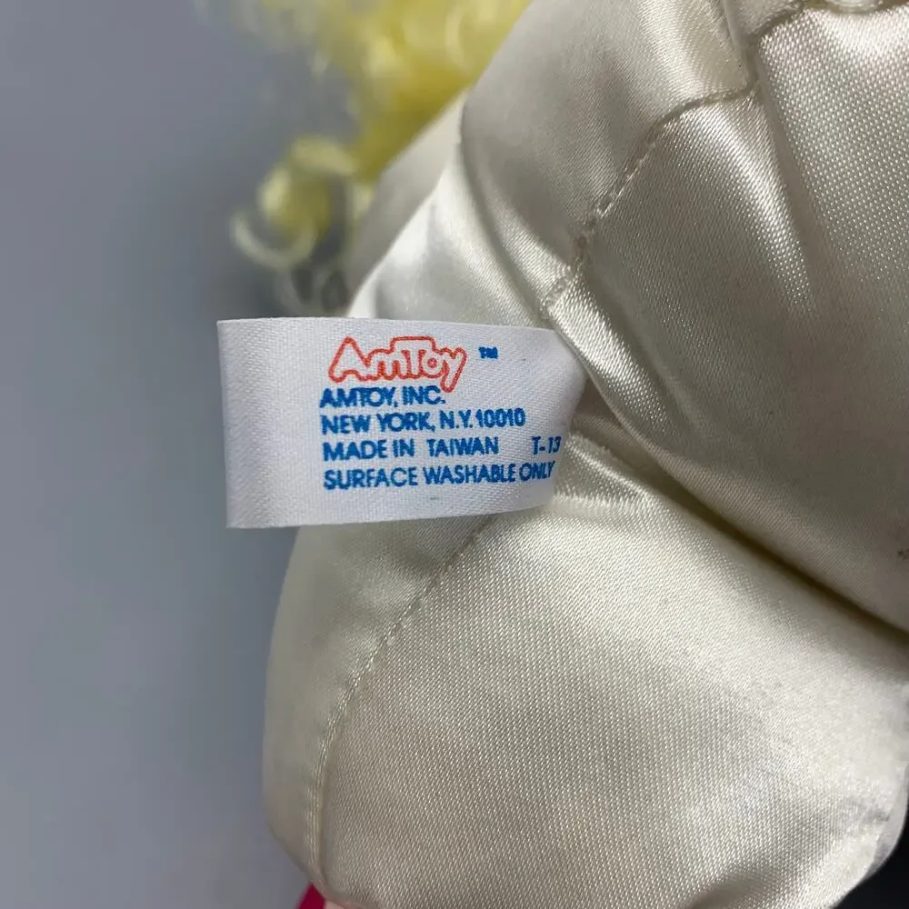 Soft Satin Sweetheart Doll 1983 Blond Green Eyes AMTOY Plush Flower Child Girl